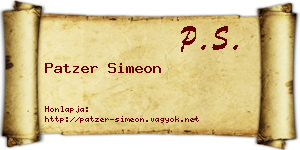 Patzer Simeon névjegykártya